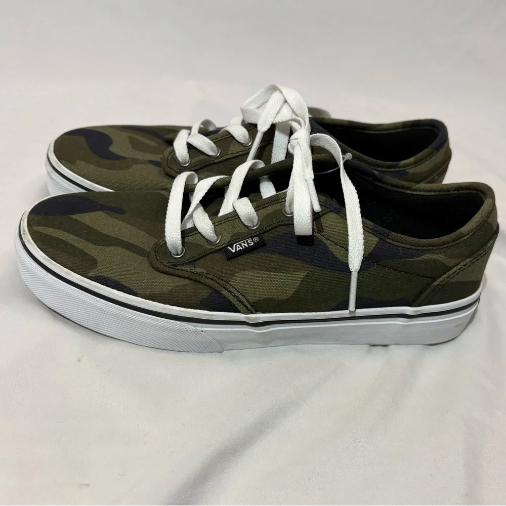 Vans Atwood Camo Canvas Sneakers Youth 5.5 Unisex Skate Shoes Green - Picture 5 of 11